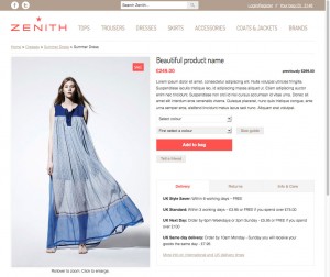 Main product view - Ecommerce template